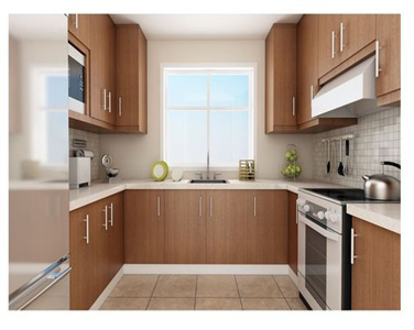 Apartment U Shaped Modular Laminate Kitchen Cabinet