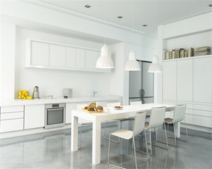 Modern Large Storage Pure White Lacquer Kitchen Cabinet