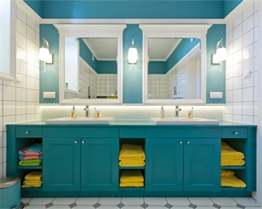 Classic High Grade Moisture Resistant Blue Bathroom Cabinet
