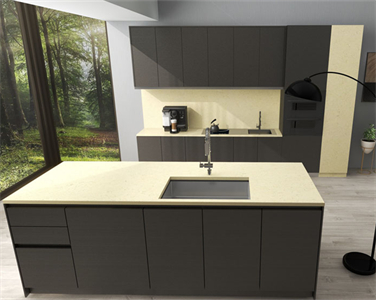 Contemporary Durable Chemical Resistant Kitchen Quartz Countertop