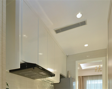 Apartment Durable Cream White PVC Kitchen Cabinet