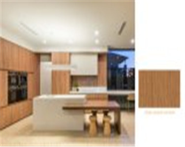 Modern U Shape Practical Wood Veneer Kitchen Cabinet