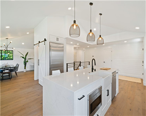 Contemporary Integrated White Lacquer Kitchen Cabinet