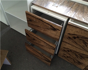 Apartment Modular Island Wood Veneer Kitchen Cabinet